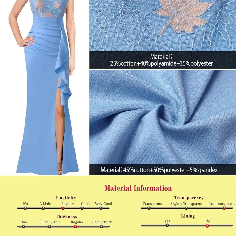 Ruffles evening Prom Wedding Party Maxi Dress - Picture 5 of 12